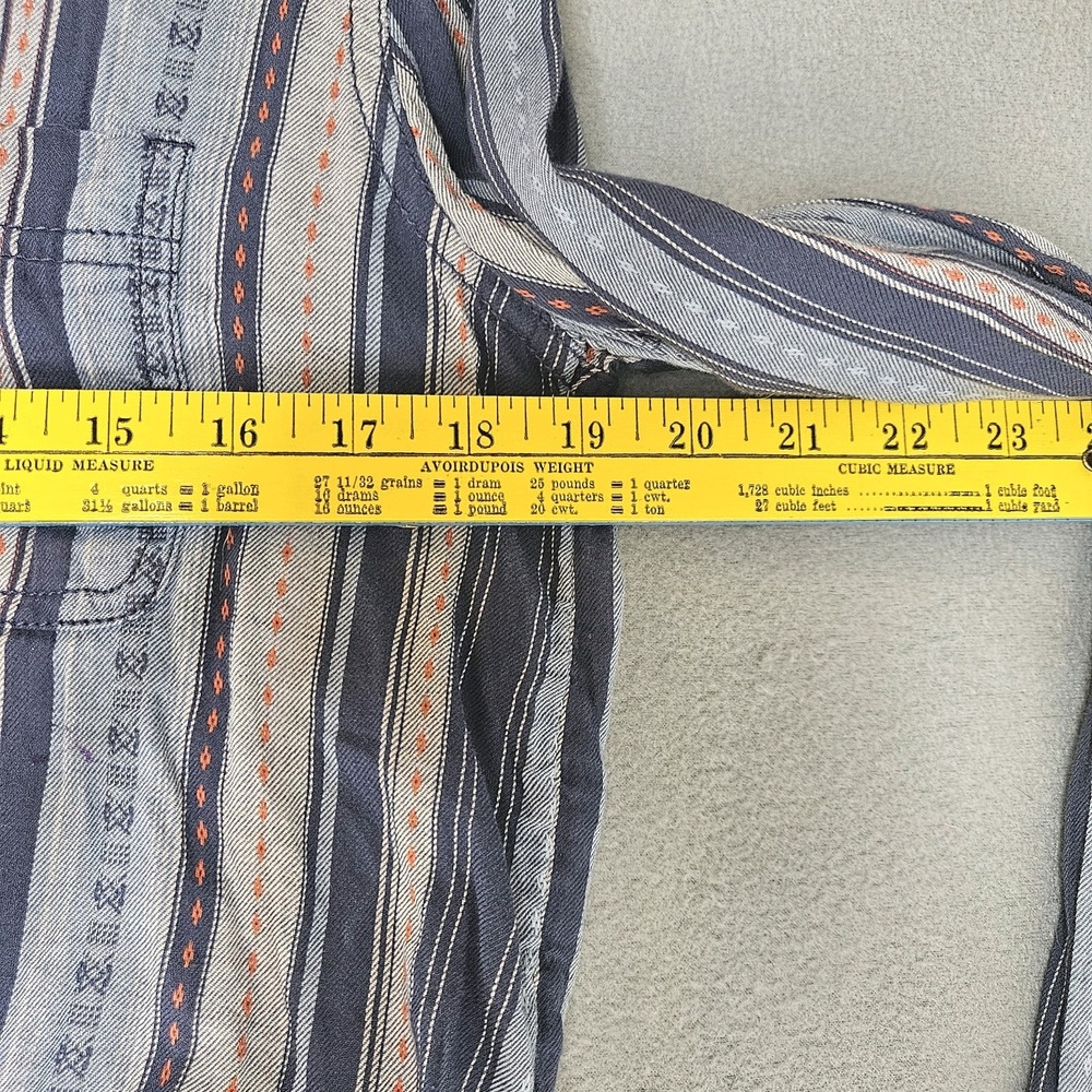 Vintage Mudd Vertical Stripe Long Sleeve Shirt M Women Western Indie Boho Y2K - Picture 9 of 12